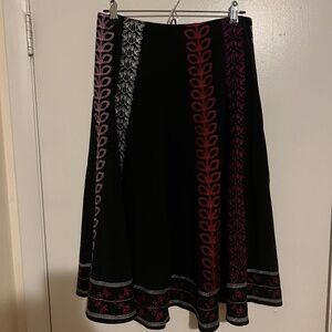 Allison Taylor colored stitch A line midi skirt